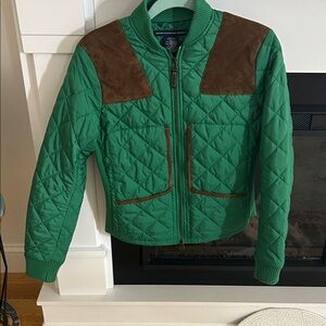 Ralph Lauren Sport Emerald Green with leather accents Jacket size S
